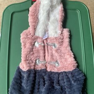 Little Lass Pink and Gray Furry Hat